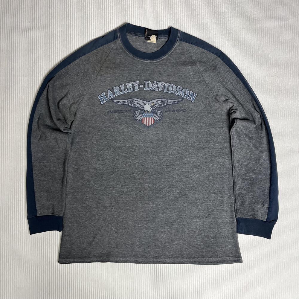 Harley-Davidson Shirt Mens M Gray Eagle American Legend Long Sleeve Graphic Tee